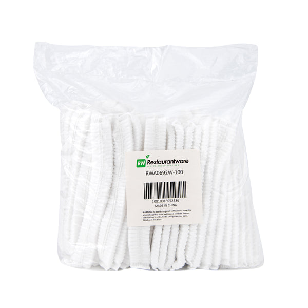 Restaurantware Clean Tek Professional White Disposable Bouffant Cap Hair Net - 21" - 1000 Count Box