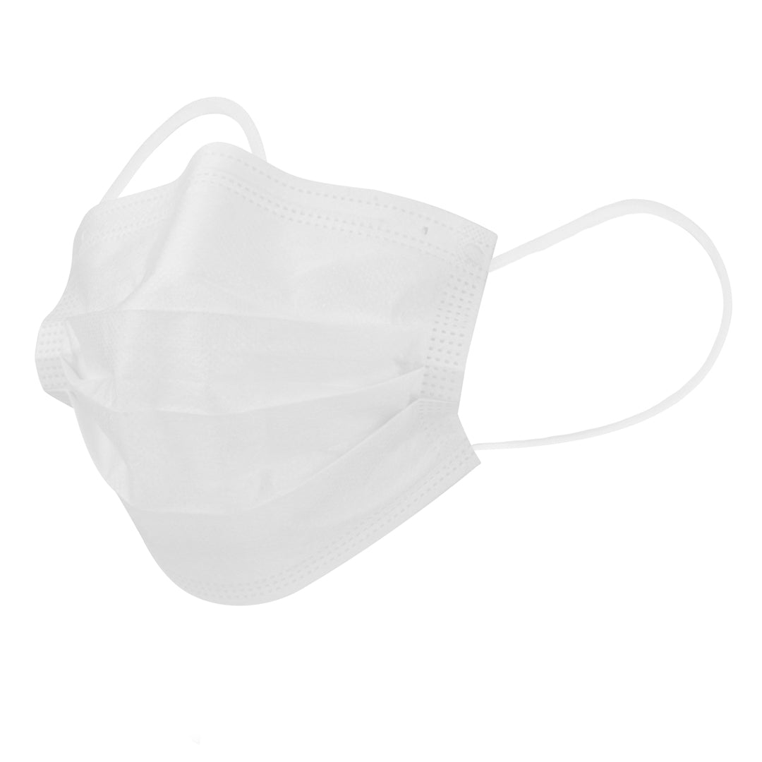 restaurantware Clean Tek Professional White Disposable Earloop Face Mask - 3-Layer Filtration - 7" x 3 3/4" - 1000 count box