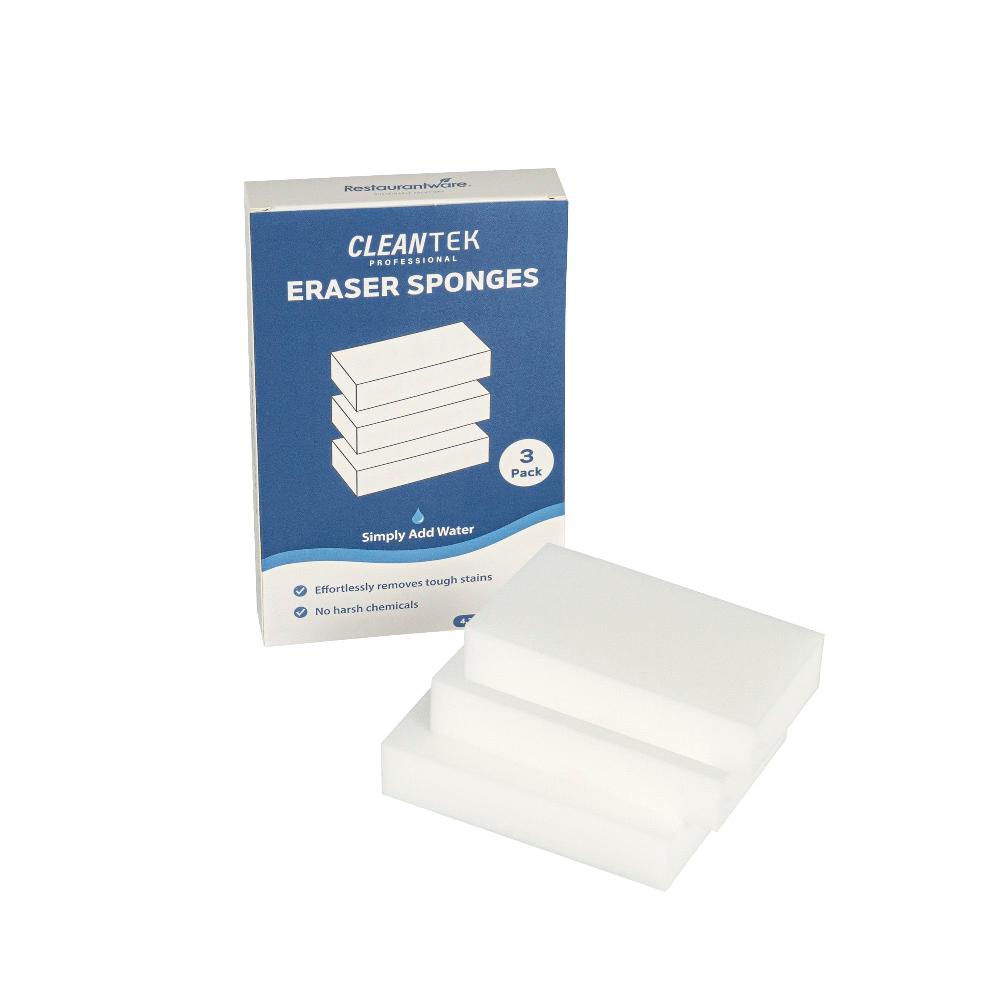 restaurantware Clean Tek Professional White Eraser Sponge - 4 3/4" x 2 1/2" x 1" - 60 count box