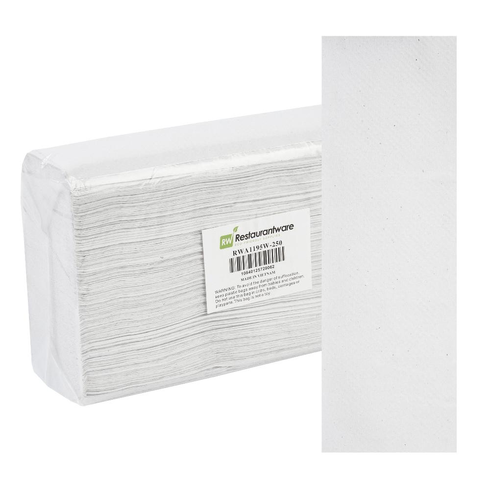 restaurantware Clean Tek Professional White M-Fold Paper Towel - 1-Ply - 9 1/2" x 9 1/4" - 4000 count box