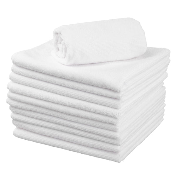 Restaurantware Clean Tek Professional White Microfiber Cleaning Cloth - 16" X 16" - 100 Count Box