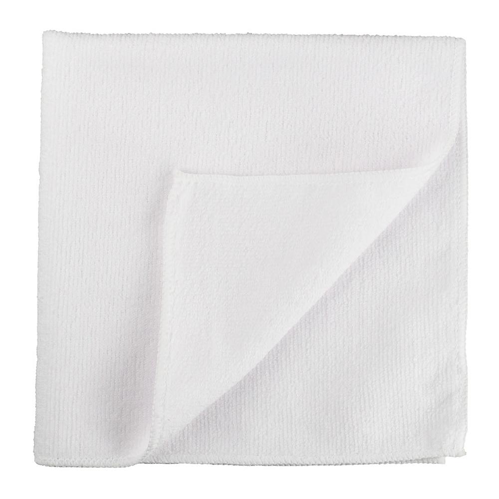 restaurantware Clean Tek Professional White Microfiber Cleaning Cloth - 16" x 16" - 100 count box