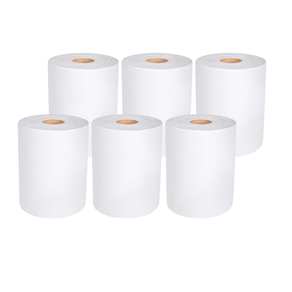 restaurantware Clean Tek Professional White Paper Towel Roll - 1-Ply - 600' x 8" - 12 count box