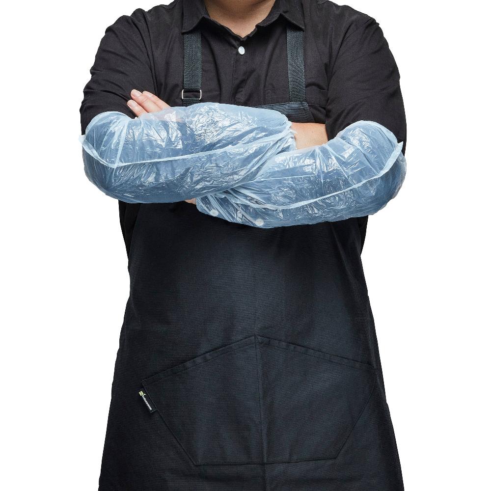 restaurantware Clean Tek Professional White Plastic Disposable Arm Sleeve Cover - 16" - 1000 count box