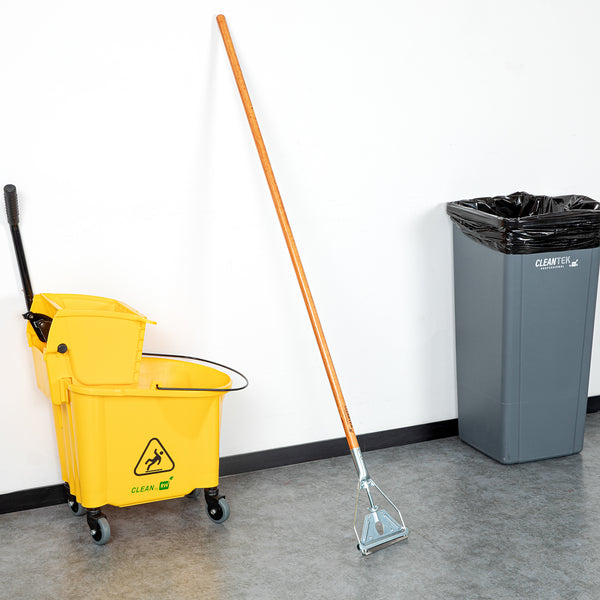 Restaurantware Clean Tek Professional Wood Stirrup Style Mop Handle - 61" - 1 Count Box