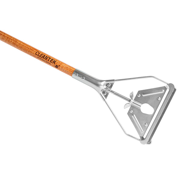 Restaurantware Clean Tek Professional Wood Stirrup Style Mop Handle - 61" - 1 Count Box