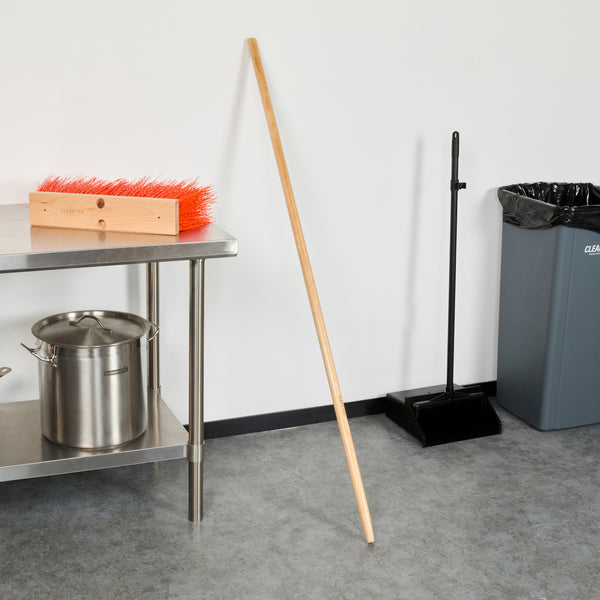 Restaurantware Clean Tek Professional Wood Tapered Push Broom Handle - 59" - 1 Count Box