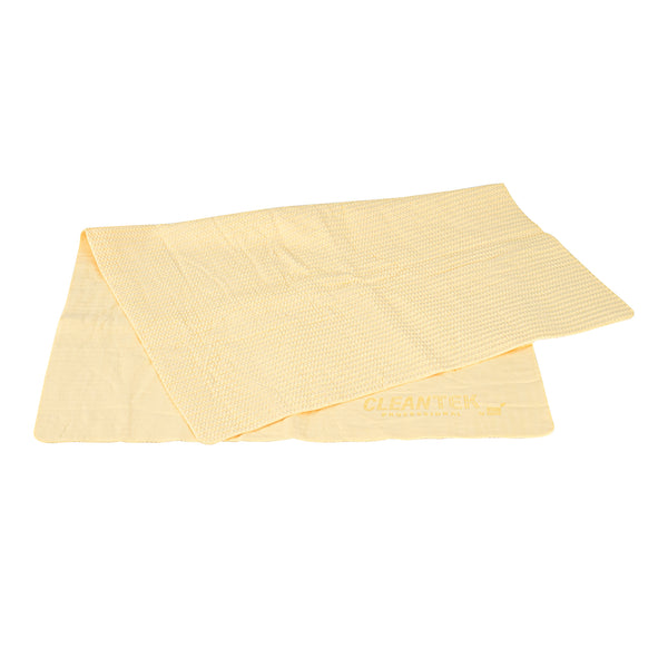 Restaurantware Clean Tek Professional Yellow 3D Chamois Cloth - With Storage Tube - 25 1/4'' X 17'' - 20 Count Box