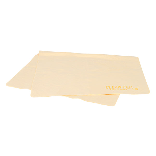 Restaurantware Clean Tek Professional Yellow Chamois Cloth - With Storage Tube - 25 1/4'' X 17'' - 20 Count Box