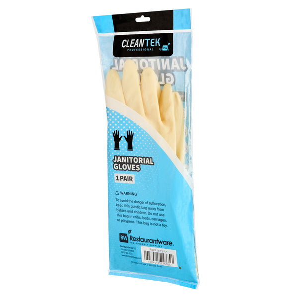 Restaurantware Clean Tek Professional Yellow Extra Large Latex Gloves - 22 Mil - 13" X 5 1/4" - Pair - 10 Count Box