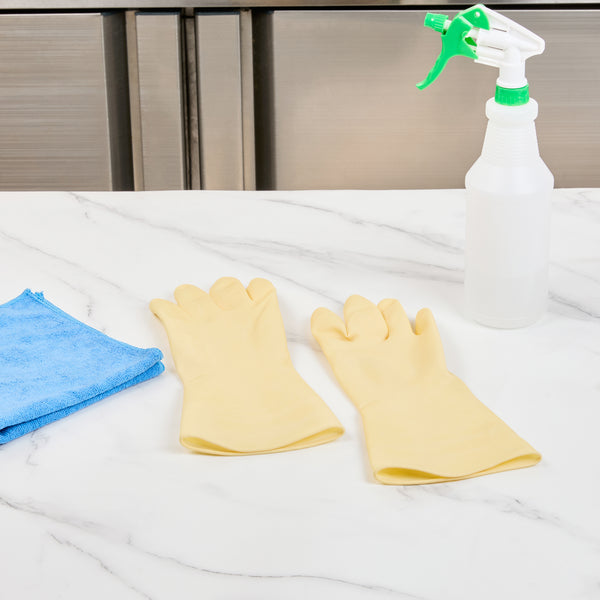 Restaurantware Clean Tek Professional Yellow Large Latex Gloves - 22 Mil - 13" X 4 1/2" - Pair - 10 Count Box