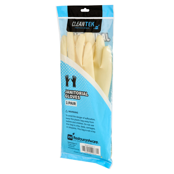 Restaurantware Clean Tek Professional Yellow Medium Latex Gloves - 22 Mil - 13" X 4 1/4" - Pair - 10 Count Box