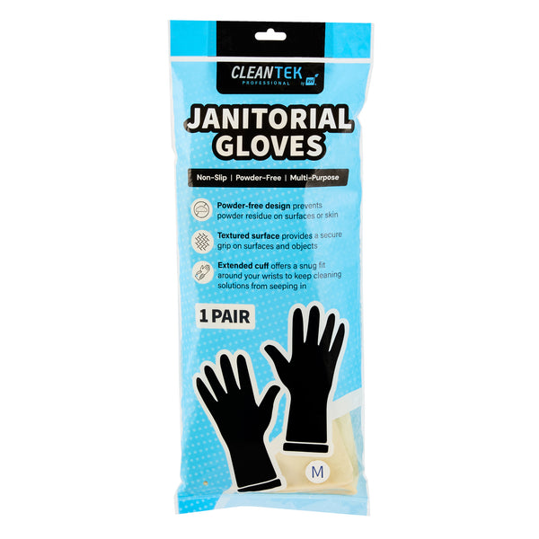 Restaurantware Clean Tek Professional Yellow Medium Latex Gloves - 22 Mil - 13" X 4 1/4" - Pair - 10 Count Box