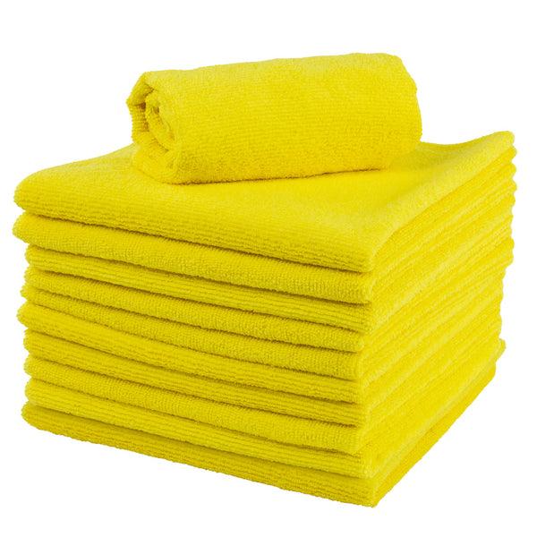 Restaurantware Clean Tek Professional Yellow Microfiber Cleaning Cloth - 16" X 16" - 100 Count Box