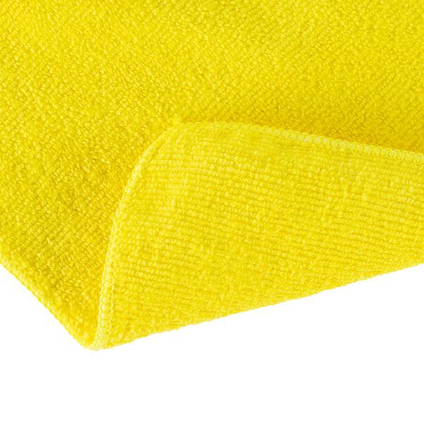 Restaurantware Clean Tek Professional Yellow Microfiber Cleaning Cloth - 16" X 16" - 100 Count Box