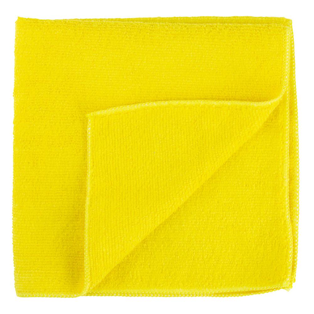restaurantware Clean Tek Professional Yellow Microfiber Cleaning Cloth - 16" x 16" - 100 count box