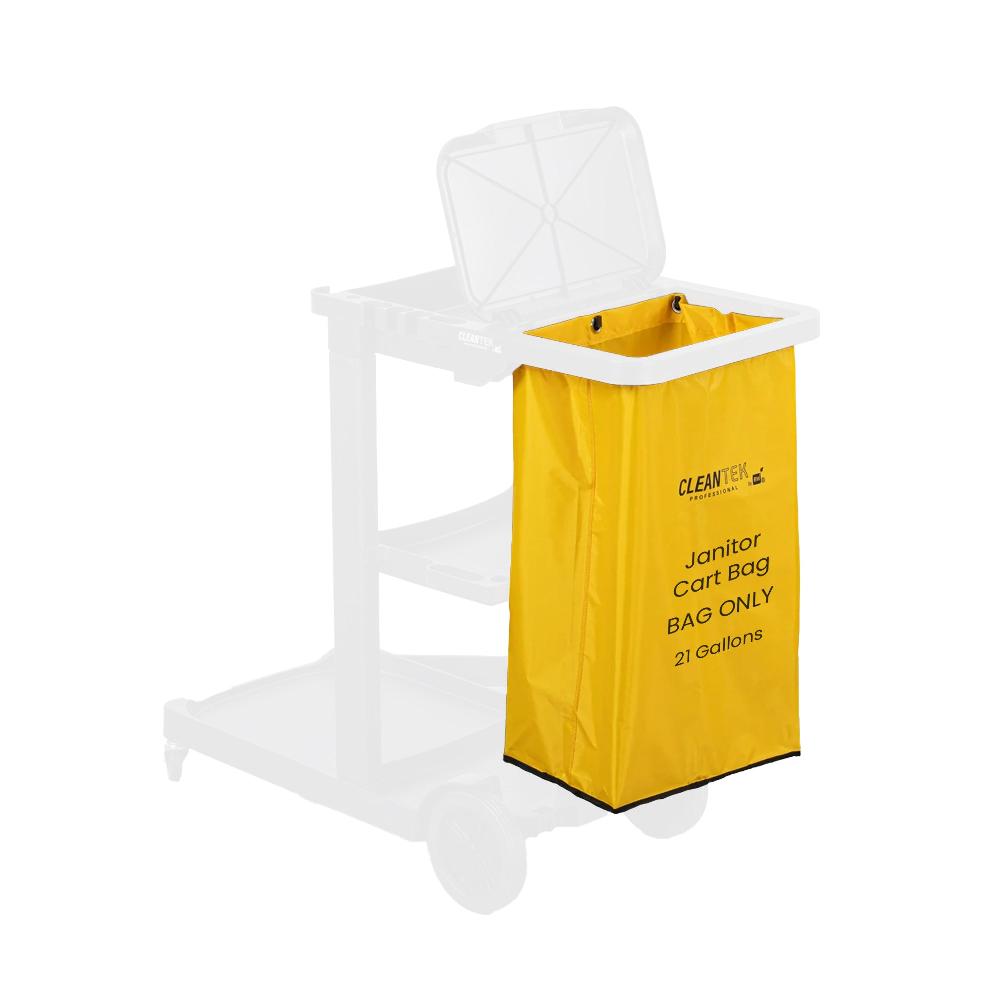 restaurantware Clean Tek Professional Yellow Plastic Bag - for Heavy Duty 3-Shelf Janitor Cart - 1 count box