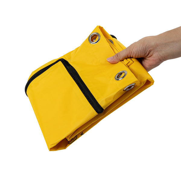 Restaurantware Clean Tek Professional Yellow Plastic Bag - With Zipper For Heavy Duty 3-Shelf Janitor Cart - 1 Count Box