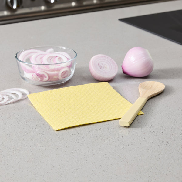 Restaurantware Clean Tek Professional Yellow Reusable Swedish Dishcloth - 6 3/4" X 7 3/4" - 200 Count Box