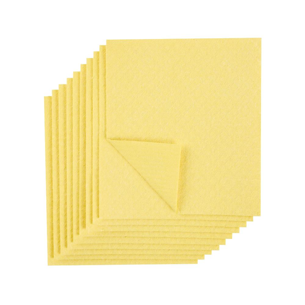 restaurantware Clean Tek Professional Yellow Reusable Swedish Dishcloth - 6 3/4" x 7 3/4" - 200 count box