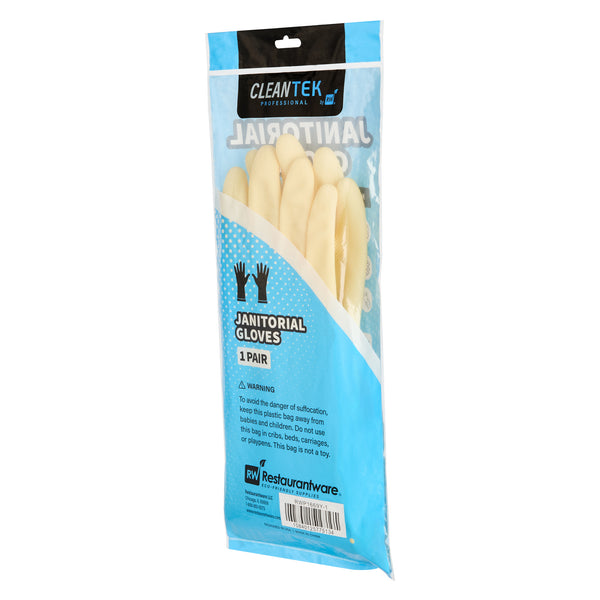 Restaurantware Clean Tek Professional Yellow Small Latex Gloves - 22 Mil - 13" X 4 1/4" - Pair - 10 Count Box