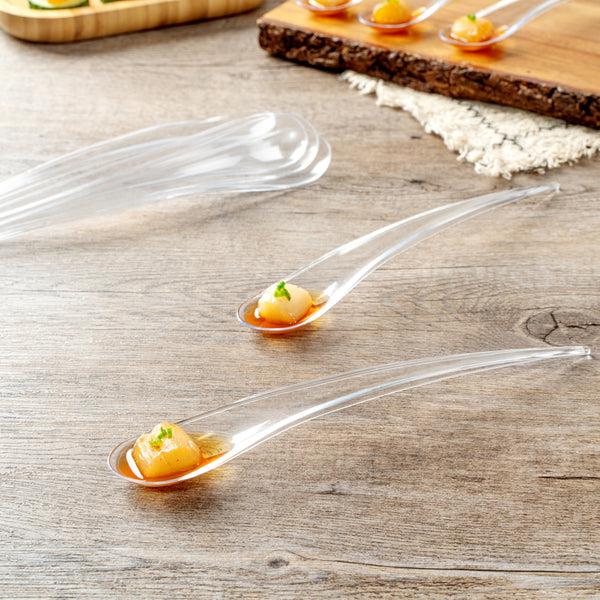 Restaurantware Clear Plastic Deco Party Spoon - 8" - 500 Count Box
