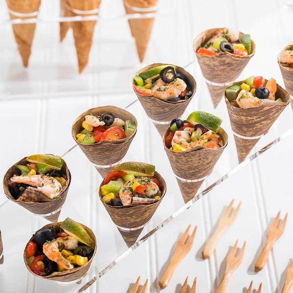 Restaurantware Clear Tek Clear Acrylic Angled Cone Stand - 10 Slots - 21 3/4" X 5 1/2" X 5 1/4" - 1 Count Box