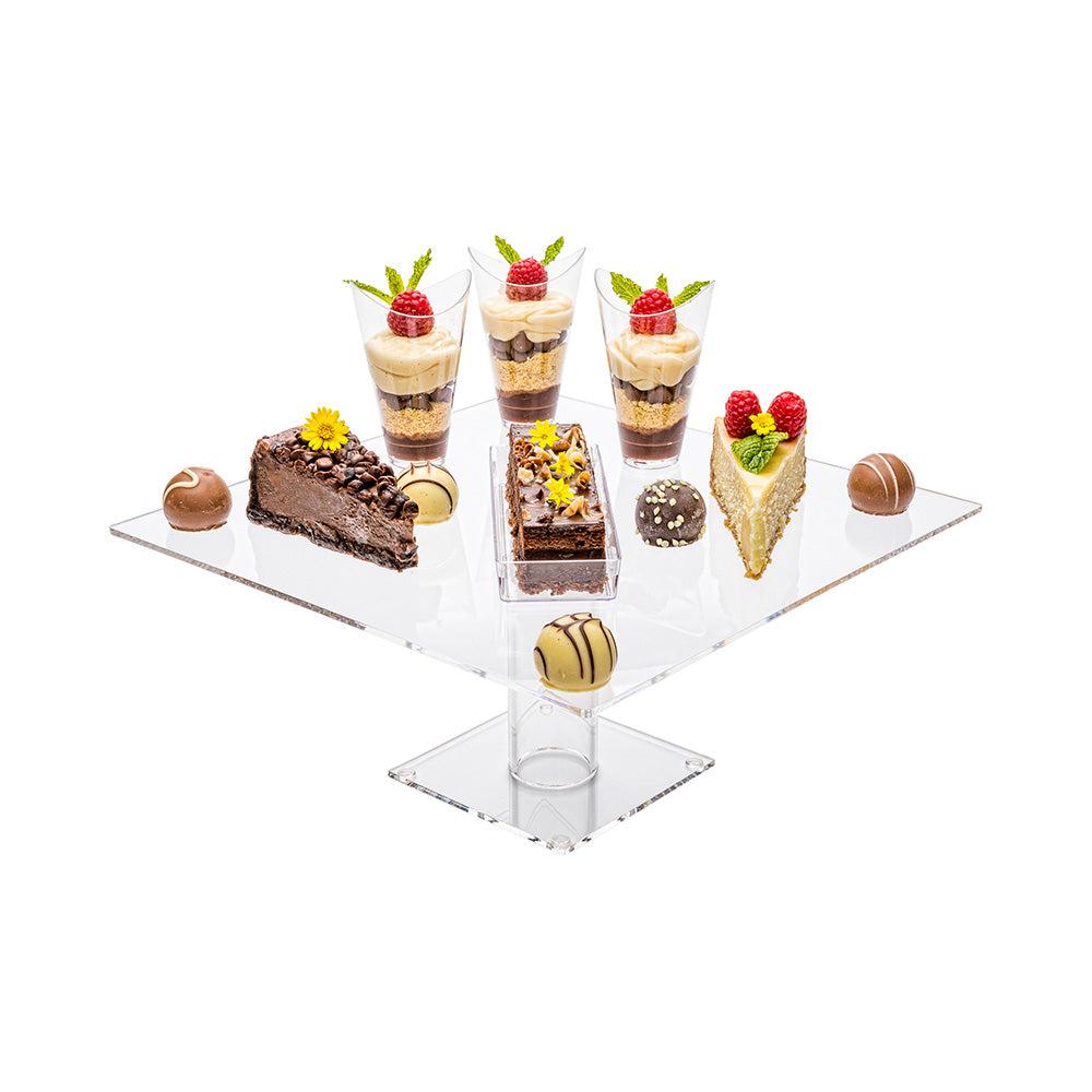 restaurantware Clear Tek Clear Acrylic Buffet Display Stand - 10" x 10" x 4 3/4" - 1 count box