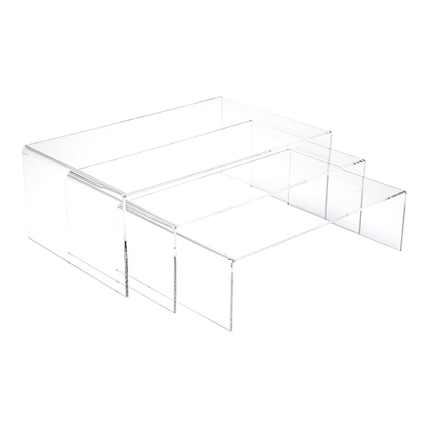 Restaurantware Clear Tek Clear Acrylic Buffet Display Stand - 3 Sizes - 15 3/4" X 11 3/4" X 6" - 1 Count Box