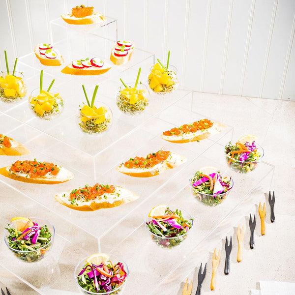 Restaurantware Clear Tek Clear Acrylic Buffet Display Stand - 5-Tier Pyramid - 19 3/4" X 19 3/4" X 9 3/4" - 1 Count Box