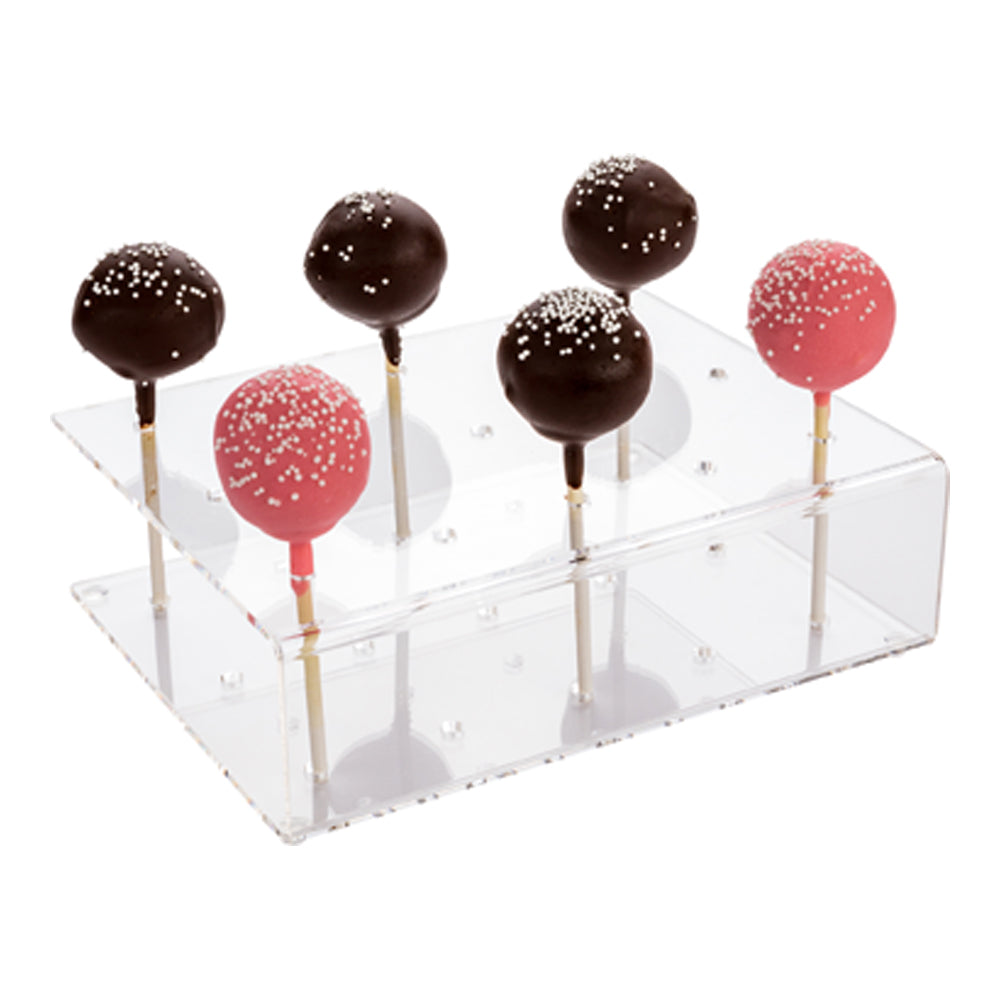 restaurantware Clear Tek Clear Acrylic Cake Pop Holder - 15 slots - 7 3/4" x 6" x 2" - 1 count box