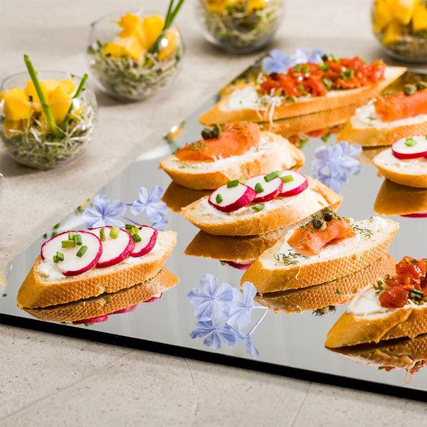 Restaurantware Clear Tek Clear Acrylic Food Serving Tray - Mirrored - 15 3/4" X 11 3/4" - 1 Count Box