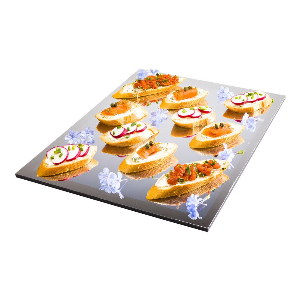 restaurantware Clear Tek Clear Acrylic Food Serving Tray - Mirrored - 15 3/4" x 11 3/4" - 1 count box
