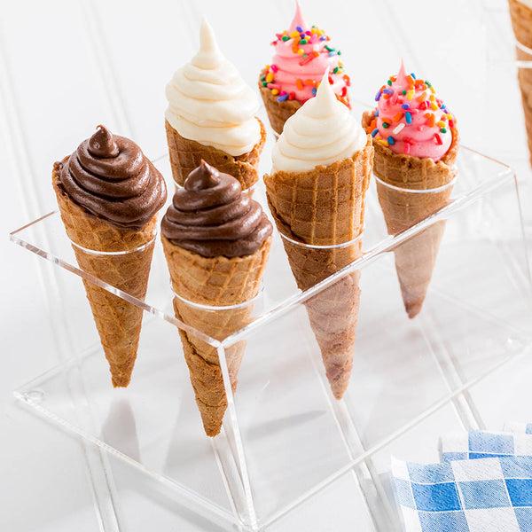 Restaurantware Clear Tek Clear Acrylic Ice Cream Cone Stand - 6 Slots - 7" X 5" X 3 1/4" - 1 Count Box