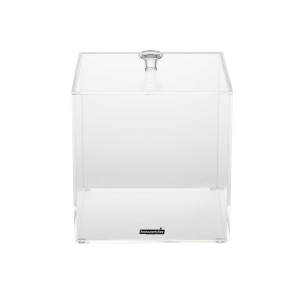 Restaurantware Clear Tek Clear Acrylic Medium Candy Container - Display Box - 6" X 6" X 6" - 1 Count Box