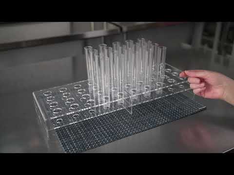 Restaurantware Clear Tek Clear Acrylic Pipette And Test Tube Holder - 40 Slots - 17 3/4" X 6" X 2 1/4" - 1 Count Box