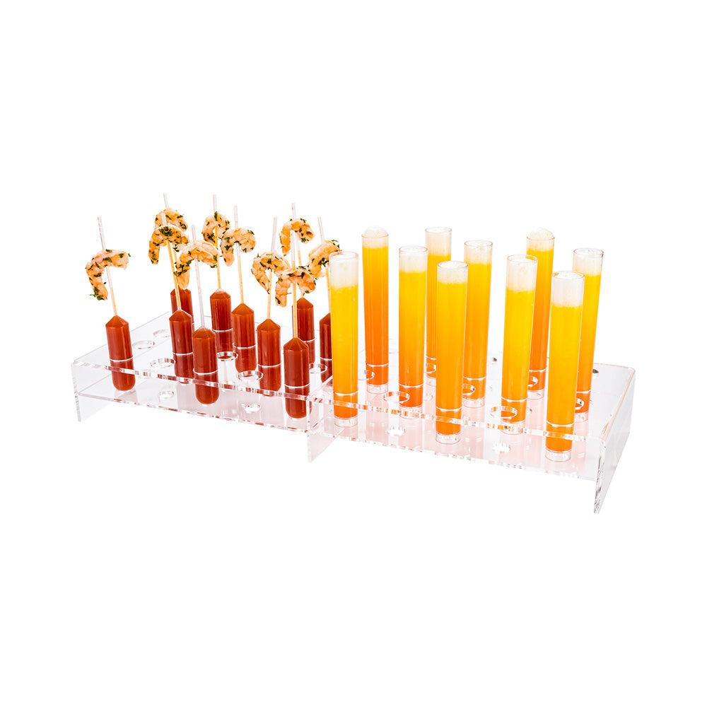 restaurantware Clear Tek Clear Acrylic Pipette and Test Tube Holder - 40 slots - 17 3/4" x 6" x 2 1/4" - 1 count box