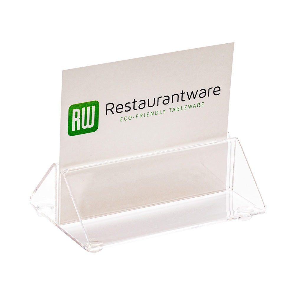 restaurantware Clear Tek Clear Acrylic Place Card Holder and Menu Stand - 3 1/2" x 2 1/2" x 1 1/4" - 1 count box