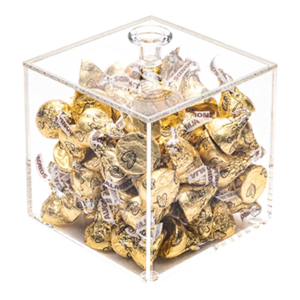 restaurantware Clear Tek Clear Acrylic Small Candy Container - Display Box - 4" x 4" x 4" - 1 count box