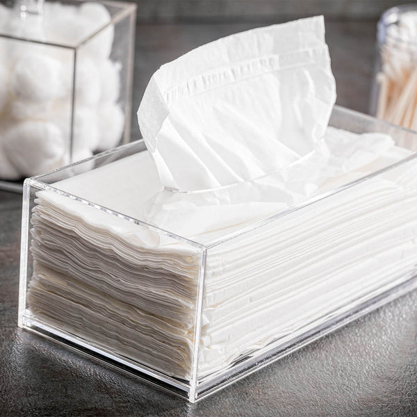 Restaurantware Clear Tek Clear Acrylic Tissue Box - 8 3/4" X 4 3/4" X 3 1/4" - 1 Count Box