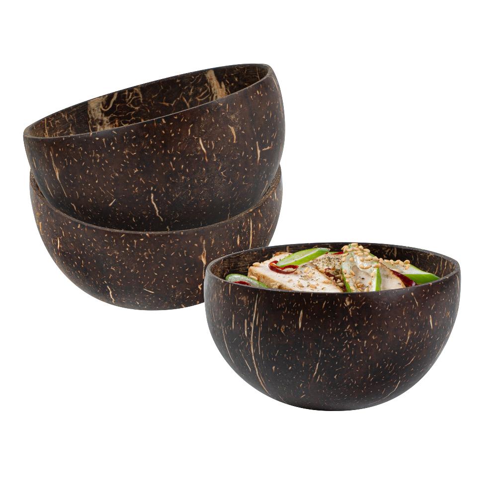 restaurantware Coco Casa 10 oz Handmade Coconut Bowl - Polished - 10 count box