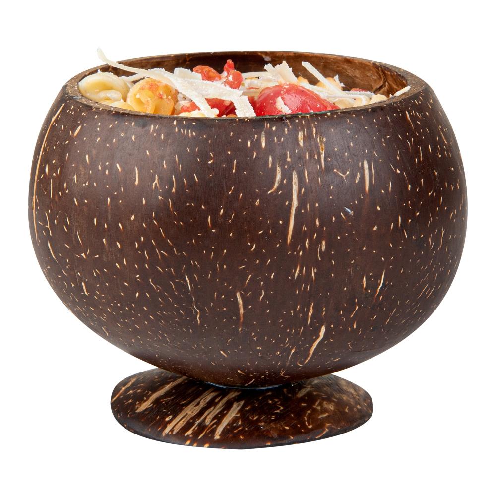 restaurantware Coco Casa 10 oz Handmade Coconut Cocktail Coconut Cup - 4" x 4" x 3 1/4" - 40 count box