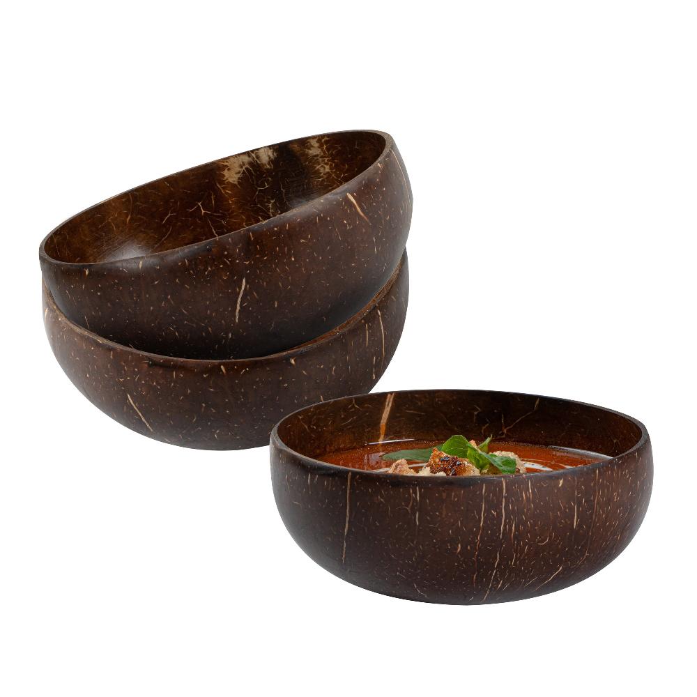 restaurantware Coco Casa 16 oz Handmade Coconut Bowl - Polished - 10 count box
