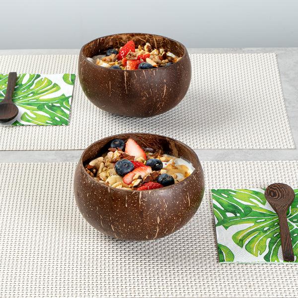 Restaurantware Coco Casa 21 Oz Handmade Coconut Bowl - 10 Count Box