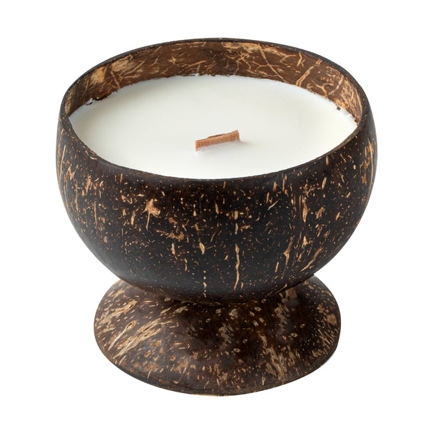 Restaurantware Coco Casa Handmade Coconut Candle Bowl - Jasmine - 4" X 4" X 2 3/4" - 10 Count Box