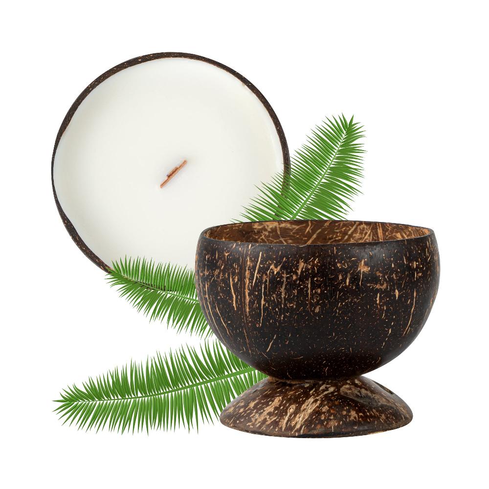 restaurantware Coco Casa Handmade Coconut Candle Bowl - Vanilla - 4" x 4" x 2 3/4" - 10 count box