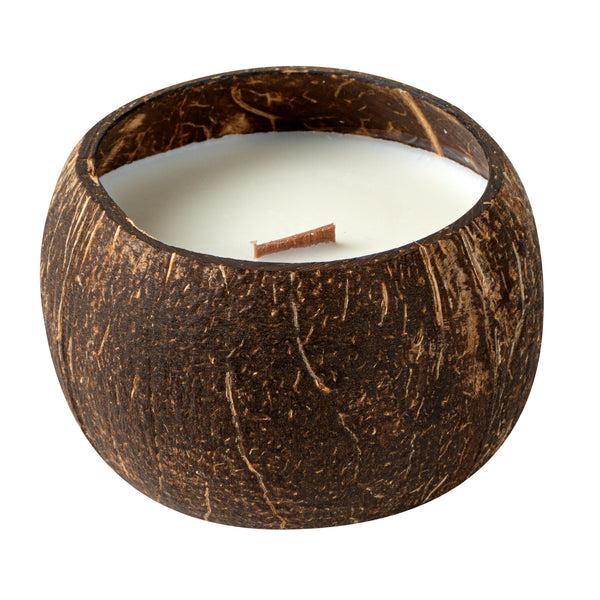 Restaurantware Coco Casa Handmade Coconut Shell Candle - Spring Hydrangea - 4" X 4" X 2 3/4" - 10 Count Box