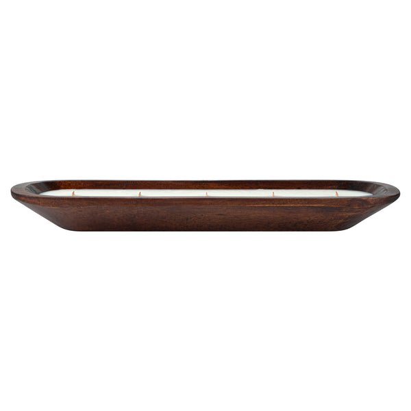 Restaurantware Coco Casa Handmade Wood Dough Bowl Candle - Coconut Mango - 17 3/4" X 5 1/2" X 2" - 10 Count Box