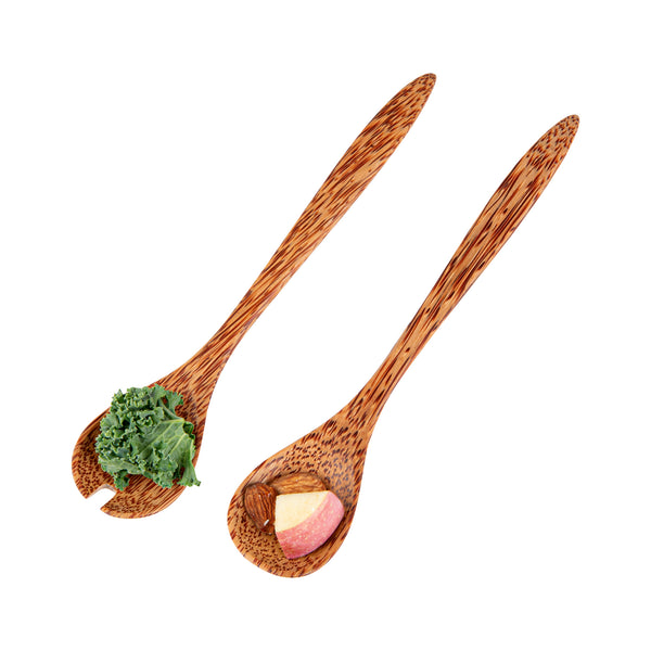 Restaurantware Coco Casa Natural Handmade Coconut Serving Utensil Set - 9 1/2" X 1 3/4" - 20 Count Box