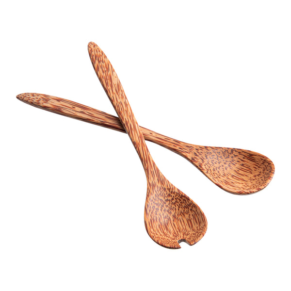 Restaurantware Coco Casa Natural Handmade Coconut Serving Utensil Set - 9 1/2" X 1 3/4" - 20 Count Box